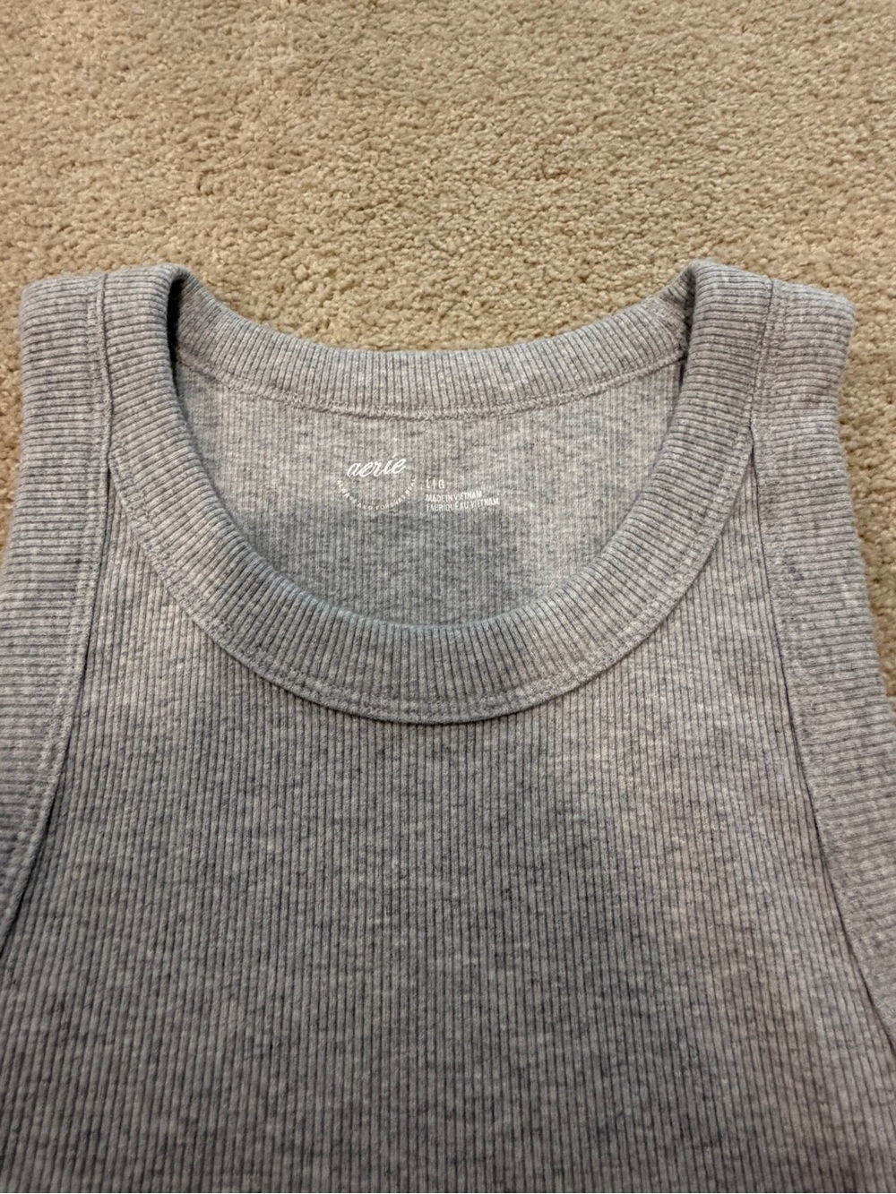 aerie Ribbed Tank Top in Heather Gray - Picture 7 of 10